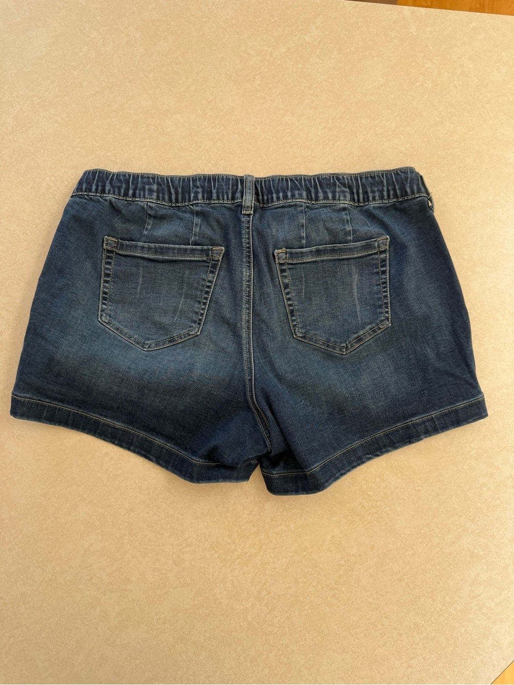 torrid 00 Dark Blue Denim Shorts with Drawstring - Picture 2 of 2